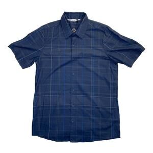 Travis Mathew Shirt Adult Medium Blue Button Up Short Sleeve Golf Casual NWT